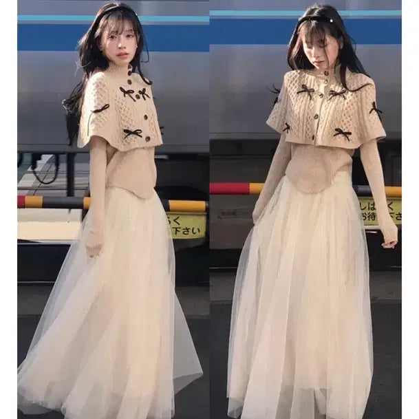 [BUNJANG] Cloud Emotion Chiffon Knit Skirt / 클라우드이모션 쉬폰 스커트