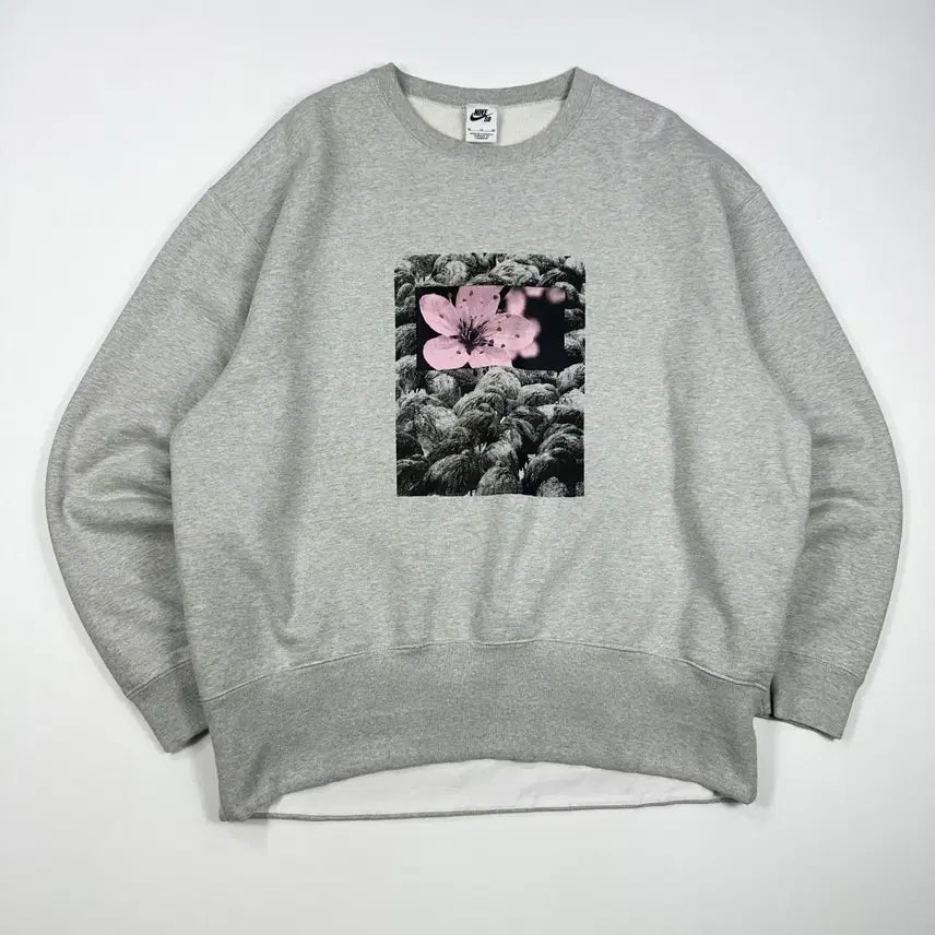 [BUNJANG] Nike SB Flower Box Logo Gray Sweatshirt (XL) / 나이키SB 플라워 박스 로고 그레이 맨투맨 (XL)