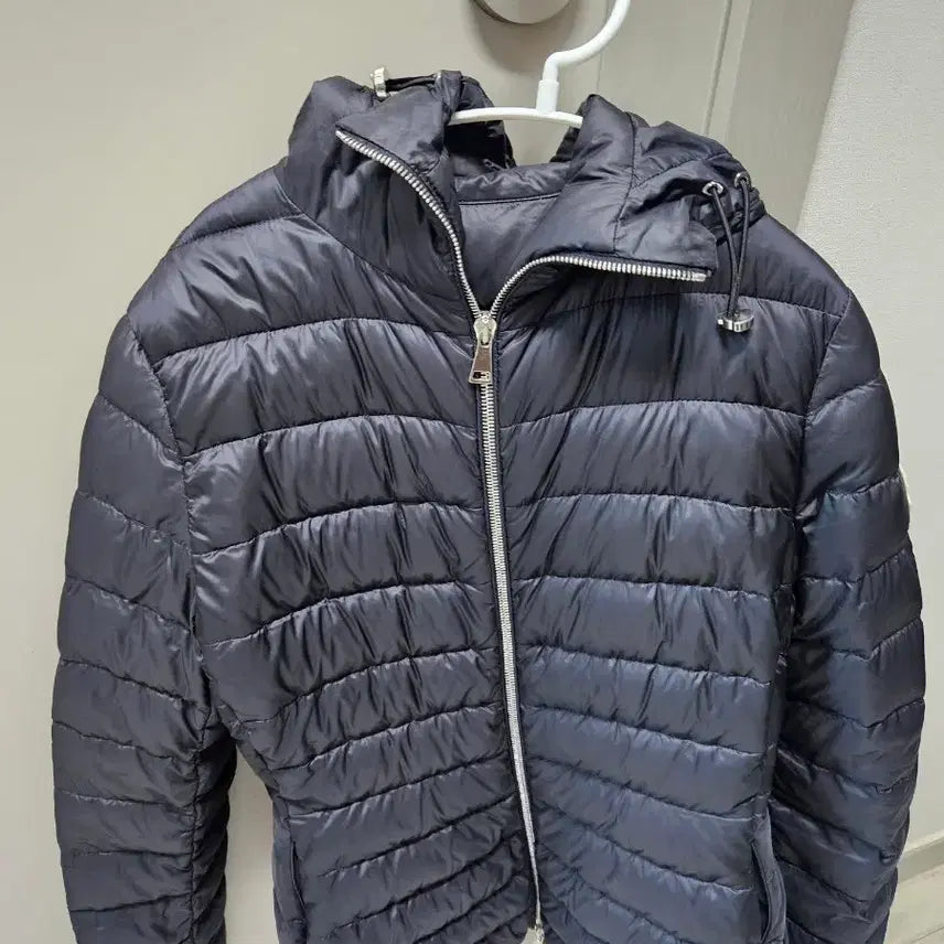 [BUNJANG] Black Lightweight Padded Hooded Jumper / 블랙 경량 패딩 점퍼 후드집업