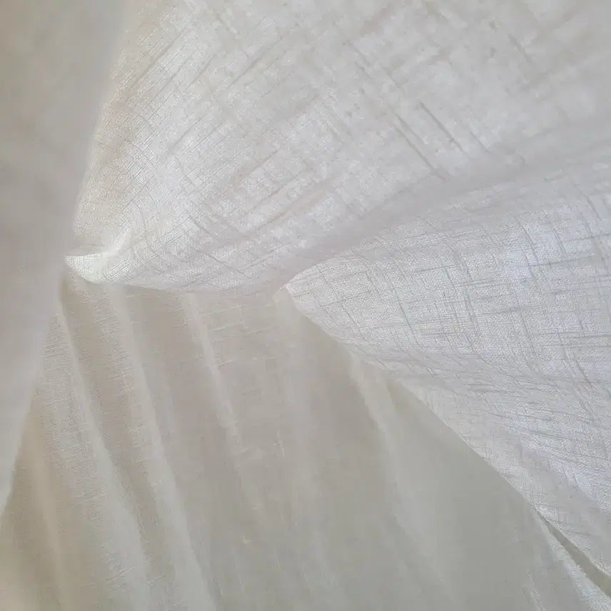 [BUNJANG] White Linen Lace Detail Sleeveless Blouse / 레이스 넥 화이트 린넨 나시 블라우스
