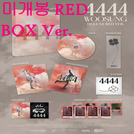 [BUNJANG] The Woosung 4444 DELUXE BOX RED Ver. CD / 김우성 - 4444 [DELUXE BOX RED Ver.] (CD)