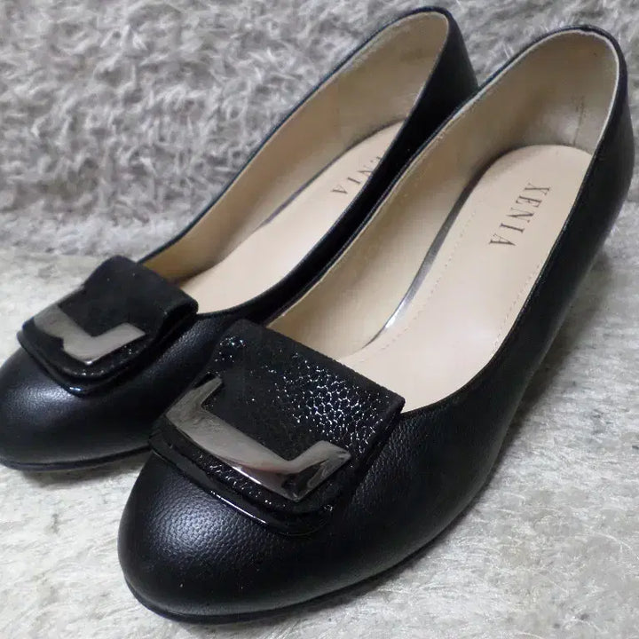[BUNJANG] Kumkang Xenia Loafers - Black, Used / 후루룩구제 235 금강 제니아 구두 로퍼 블랙 굽5 중고 신발