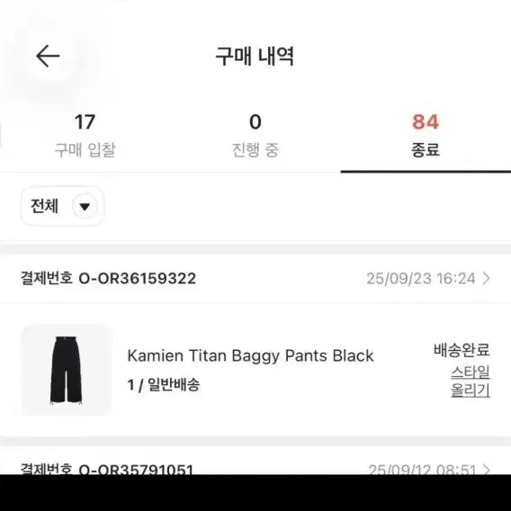[BUNJANG] Kamien Titan Baggy Cargo Pants - Black / 카미엔 타이탄 배기팬츠 카고 팬츠 1사이즈 정품인증