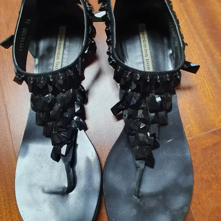 [BUNJANG] Suecomma Bonnie Onyx Thong Sandals 230 / 슈콤마보니 블랙 오닉스  쪼리 샌들 230