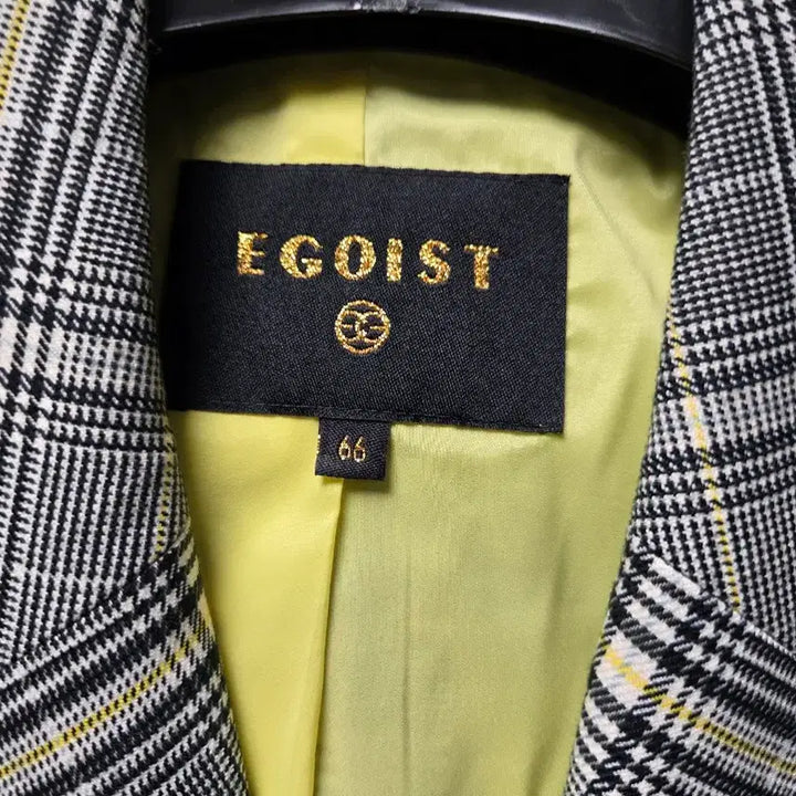 [BUNJANG] EGOIST Check Double Long Jacket (Size 66) / EGOIST 에고이스트 체크 더블 롱 자켓66