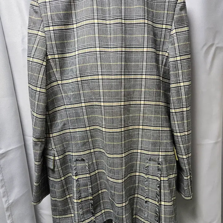[BUNJANG] EGOIST Check Double Long Jacket (Size 66) / EGOIST 에고이스트 체크 더블 롱 자켓66