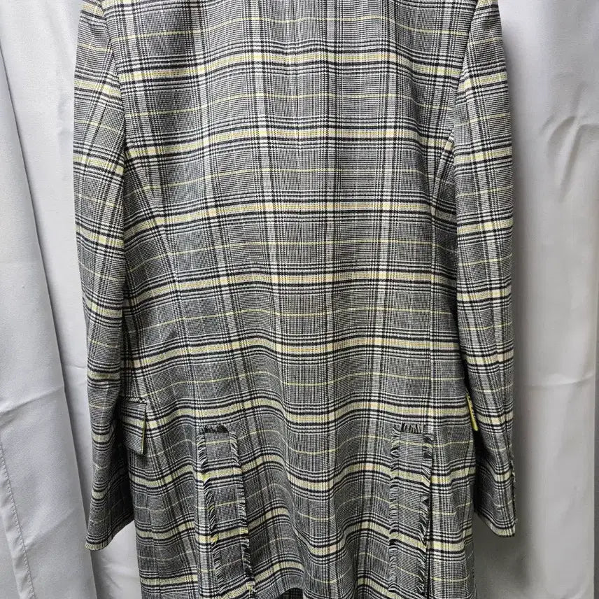 [BUNJANG] EGOIST Check Double Long Jacket (Size 66) / EGOIST 에고이스트 체크 더블 롱 자켓66