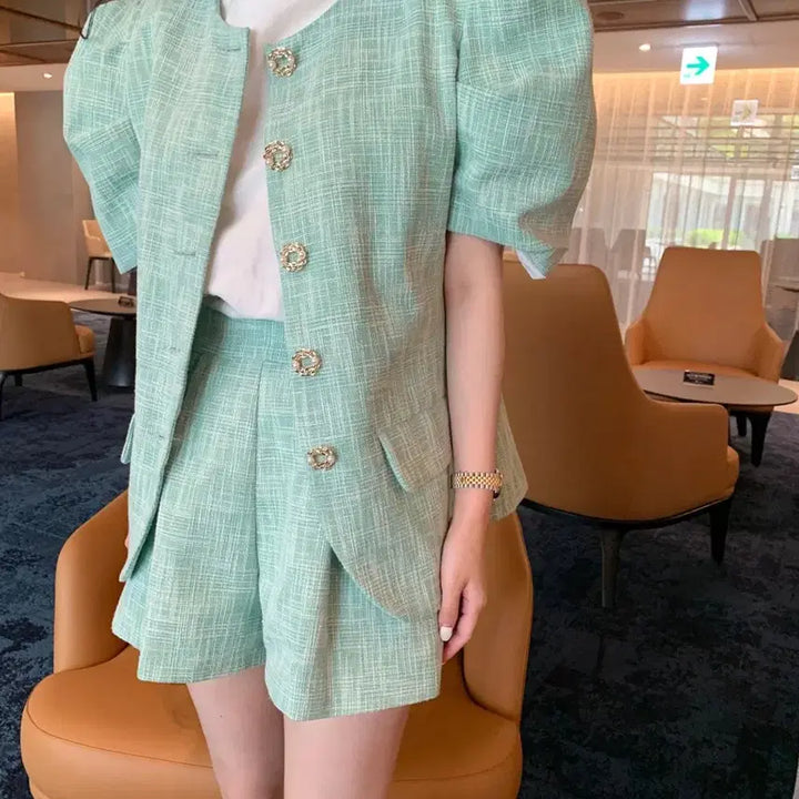 [BUNJANG] Vicinni Wannabe Tweed Jacket (Mint) / 바이씨니 제작 완써니트위드jk (민트)