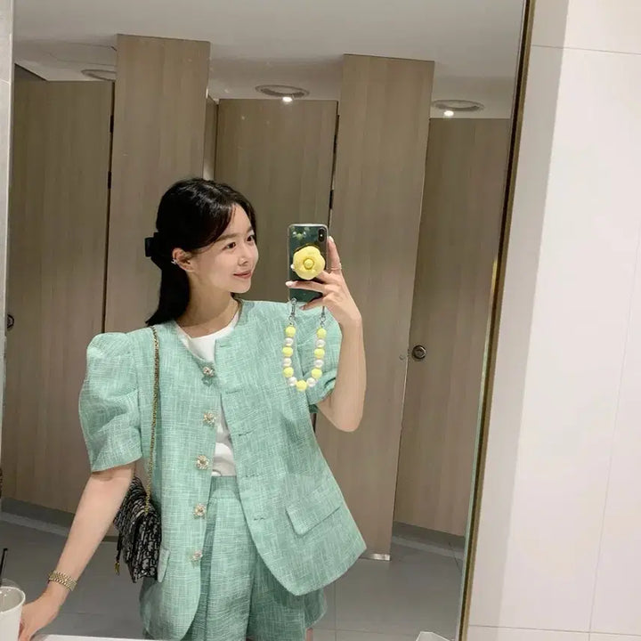 [BUNJANG] Vicinni Wannabe Tweed Jacket (Mint) / 바이씨니 제작 완써니트위드jk (민트)