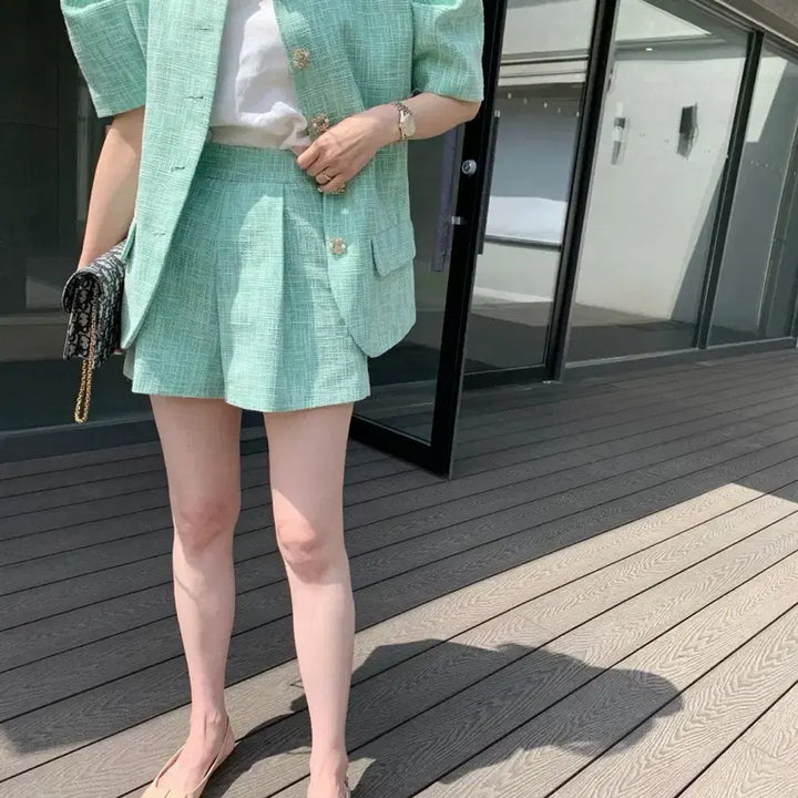 [BUNJANG] Vicinni Wannabe Tweed Jacket (Mint) / 바이씨니 제작 완써니트위드jk (민트)