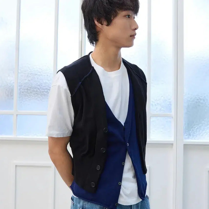 [BUNJANG] Flavism Layered Knit Vest / 플라비즘 레이어드 니트 베스트 조끼 새제품 싸게 팔아요