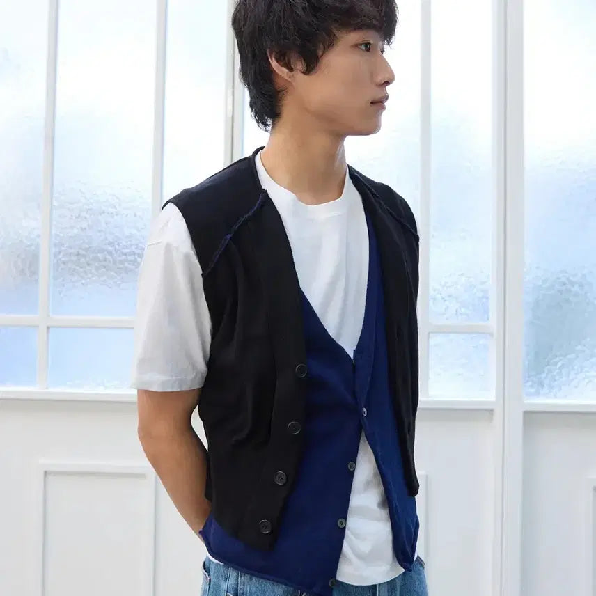 [BUNJANG] Flavism Layered Knit Vest / 플라비즘 레이어드 니트 베스트 조끼 새제품 싸게 팔아요