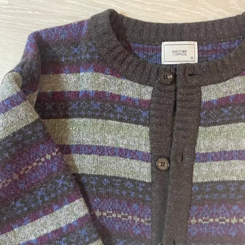 [BUNJANG] Another Office Grandma Fairisle Cardigan / 어나더오피스 Grandma Fairisle Cardigan