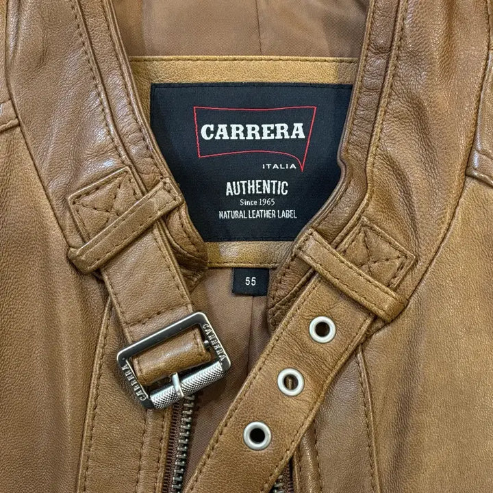 [BUNJANG] Carrera Brown Leather Jacket (Size 55) / 까레라 브라운 양가죽 자켓 55사이즈