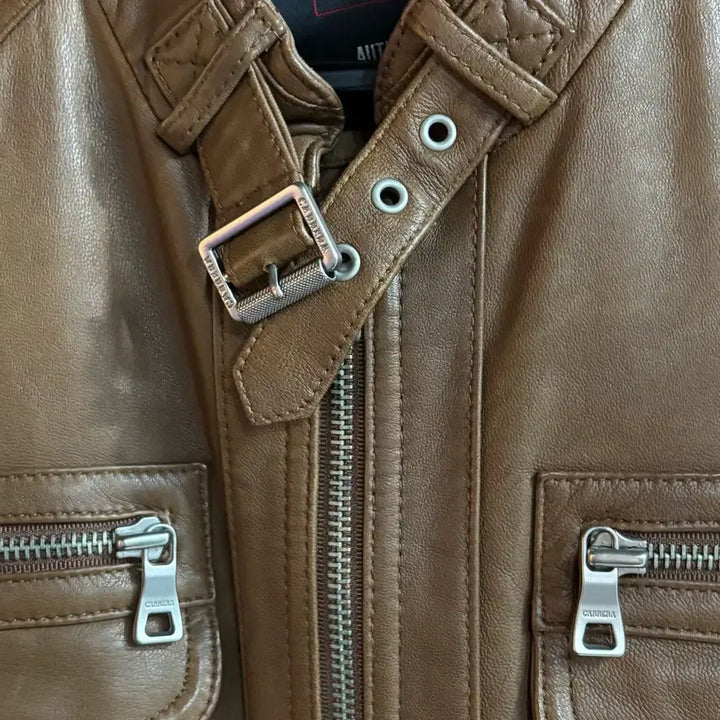 [BUNJANG] Carrera Brown Leather Jacket (Size 55) / 까레라 브라운 양가죽 자켓 55사이즈