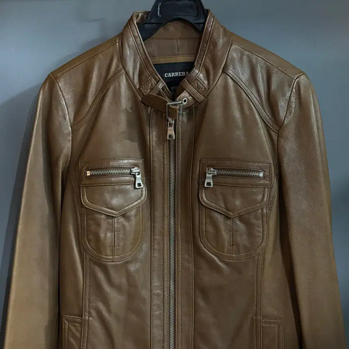[BUNJANG] Carrera Brown Leather Jacket (Size 55) / 까레라 브라운 양가죽 자켓 55사이즈