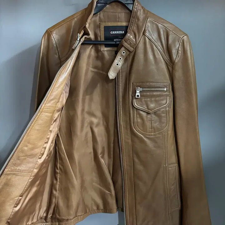 [BUNJANG] Carrera Brown Leather Jacket (Size 55) / 까레라 브라운 양가죽 자켓 55사이즈
