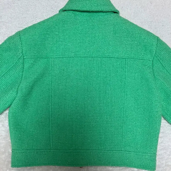 [BUNJANG] STABLE Green Tweed Crop Jacket / STABLE 스테이블 그린 트위드 크롭 자켓