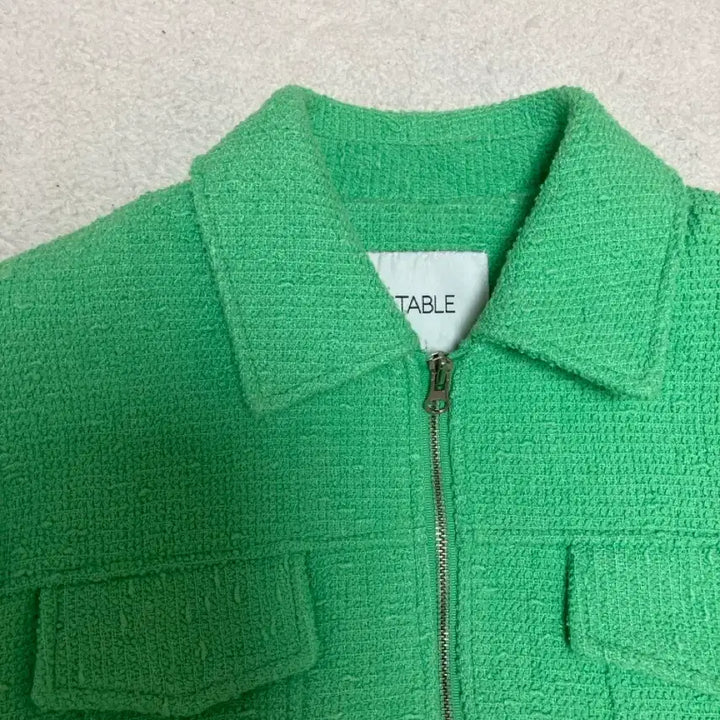 [BUNJANG] STABLE Green Tweed Crop Jacket / STABLE 스테이블 그린 트위드 크롭 자켓