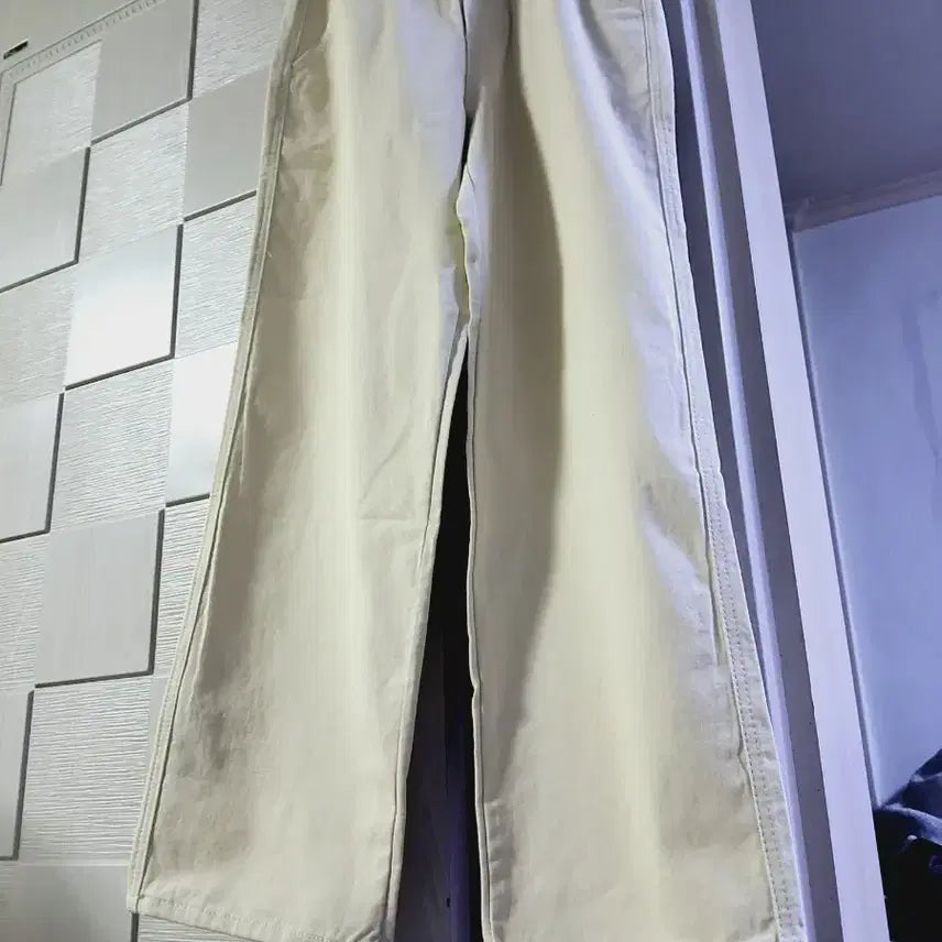 [BUNJANG] Ivory Wide Cotton Pants / 아이보리 와이드 면바지