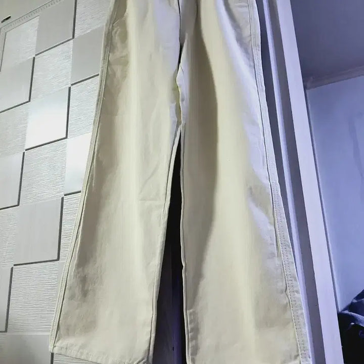[BUNJANG] Ivory Wide Cotton Pants / 아이보리 와이드 면바지