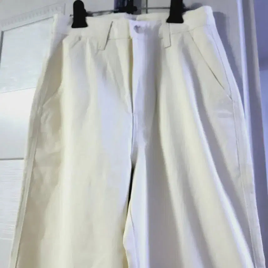 [BUNJANG] Ivory Wide Cotton Pants / 아이보리 와이드 면바지