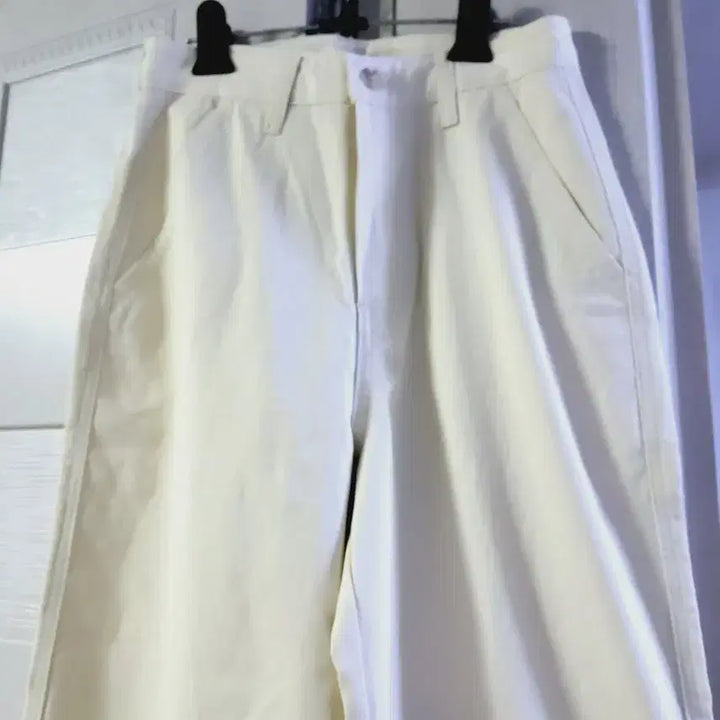 [BUNJANG] Ivory Wide Cotton Pants / 아이보리 와이드 면바지