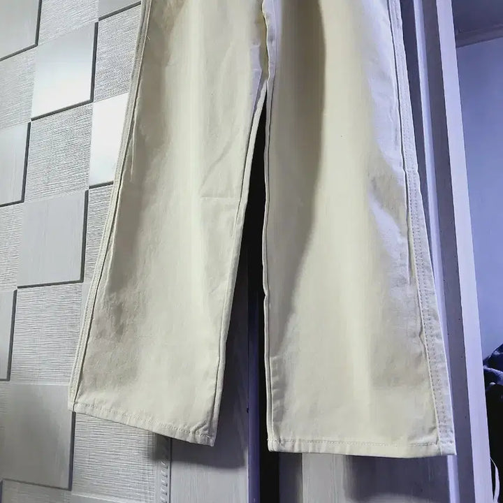 [BUNJANG] Ivory Wide Cotton Pants / 아이보리 와이드 면바지