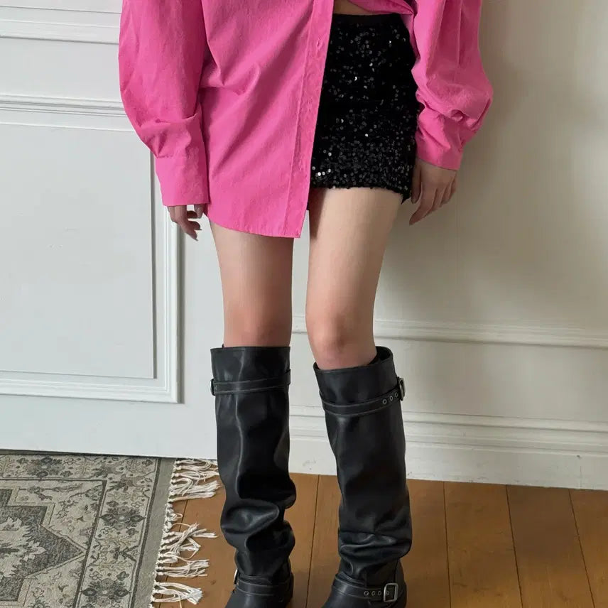 [BUNJANG] Nigh High Three-Way 3.5cm Long Boots / 