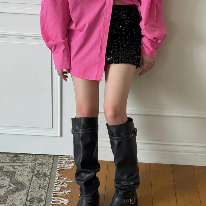 [BUNJANG] Nigh High Three-Way 3.5cm Long Boots / 