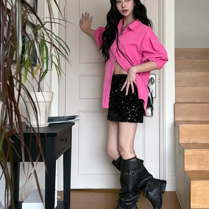 [BUNJANG] Nigh High Three-Way 3.5cm Long Boots / 
