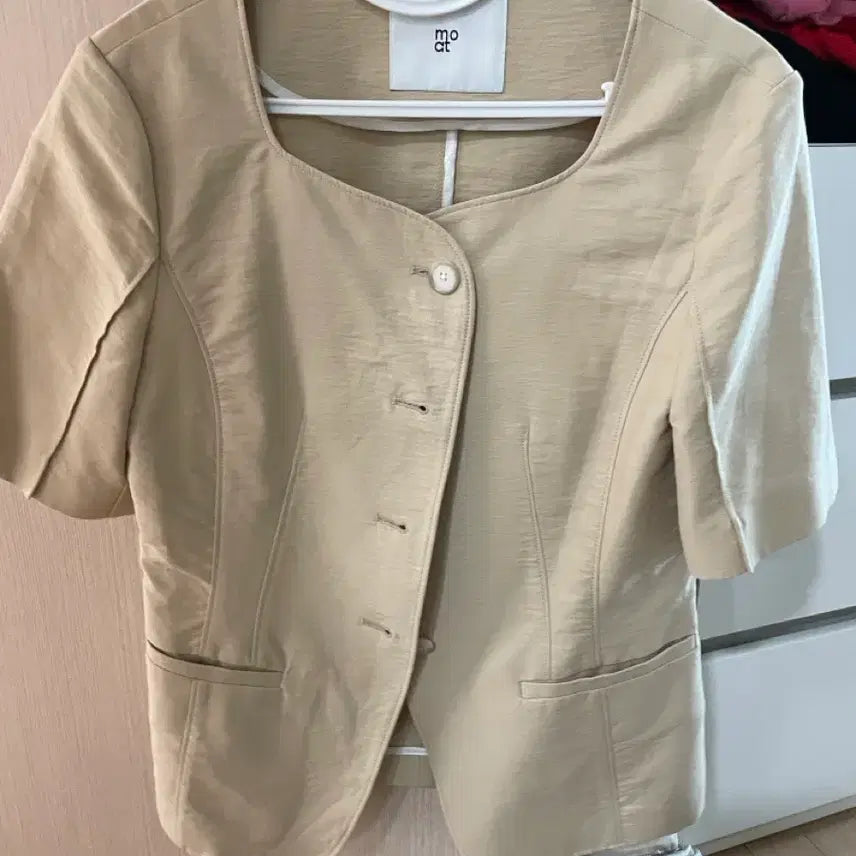 [BUNJANG] Mout Square Neck Short Sleeve Jacket / 모우트 스퀘어넥 반팔 자켓