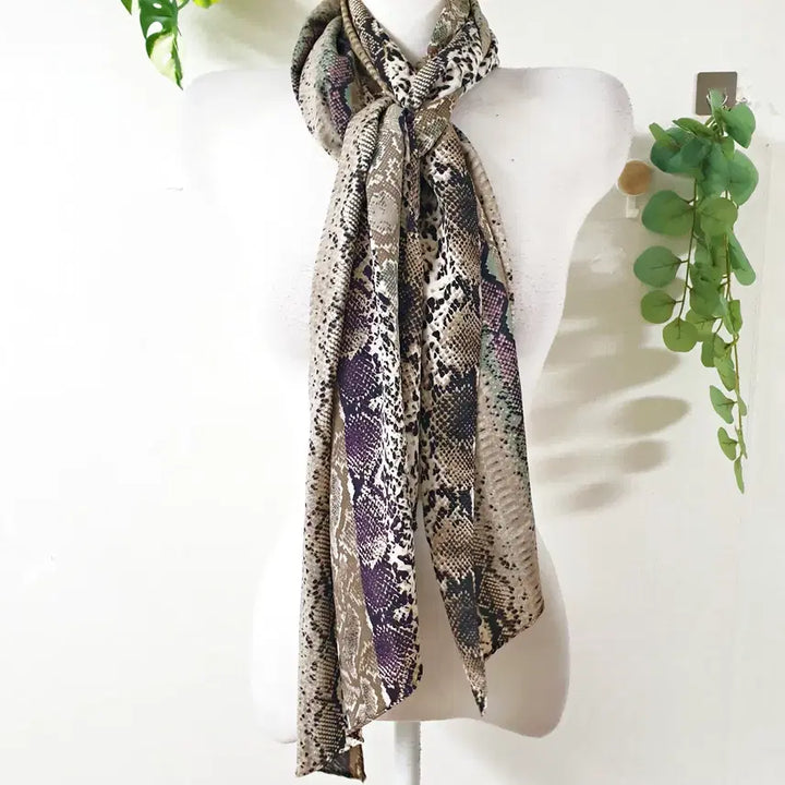 [BUNJANG] CC Collect Snake Skin Scarf Beige / 씨씨콜렉트 뱀피무늬 스카프 베이지