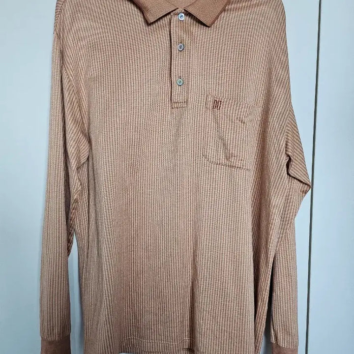 [BUNJANG] Daks Striped Collar Long Sleeve T-shirt / 닥스 긴팔 스트라이프 카라 티셔츠
