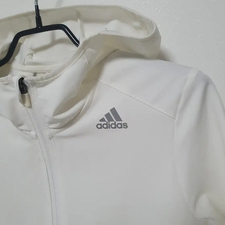 [BUNJANG] Adidas White Three Stripes Hooded Windbreaker XS / 허리쏙)아디다스 흰색 삼선 후드 바람막이 xs