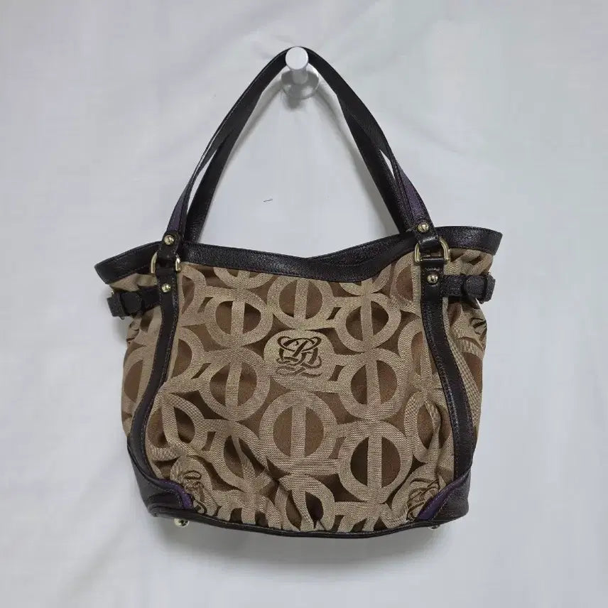 [BUNJANG] Louis Quatorze Brown Purple Pattern Shoulder Bag / 루이까또즈 브라운 퍼플 패턴 숄더백 0317