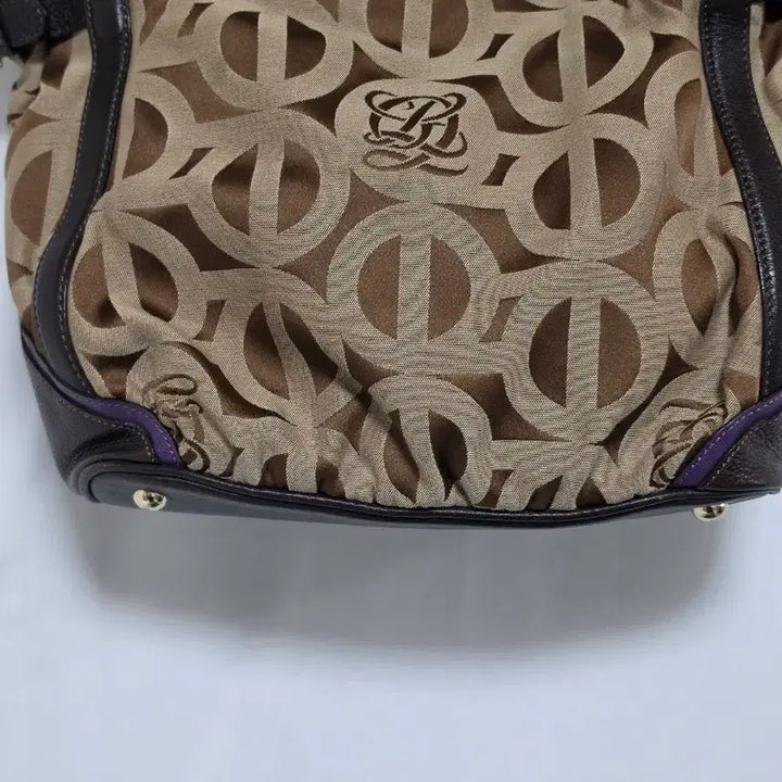 [BUNJANG] Louis Quatorze Brown Purple Pattern Shoulder Bag / 루이까또즈 브라운 퍼플 패턴 숄더백 0317