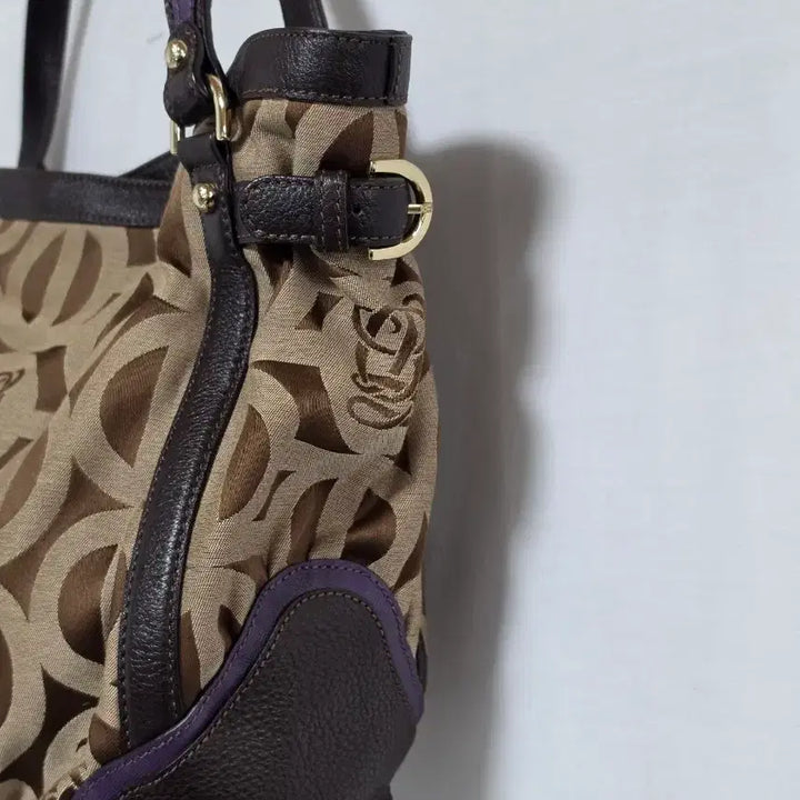 [BUNJANG] Louis Quatorze Brown Purple Pattern Shoulder Bag / 루이까또즈 브라운 퍼플 패턴 숄더백 0317