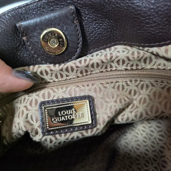 [BUNJANG] Louis Quatorze Brown Purple Pattern Shoulder Bag / 루이까또즈 브라운 퍼플 패턴 숄더백 0317