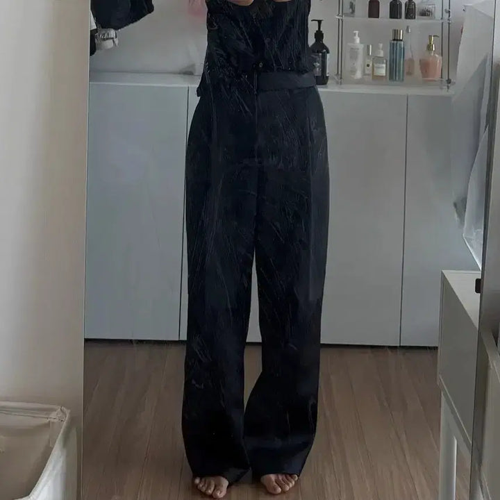 [BUNJANG] ZARA Satin High-Waist Pleated Pants XS / 자라)새틴 하이웨스트 플리츠팬츠 XS (S)