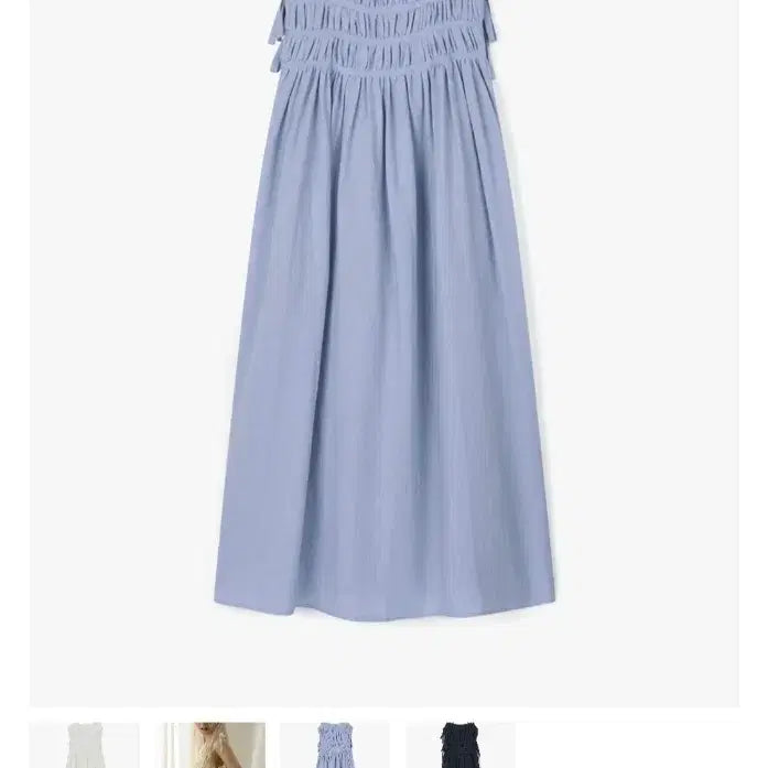 [BUNJANG] Mabling Ribbon Linen Dress / 마블링 리본 린넨 원피스