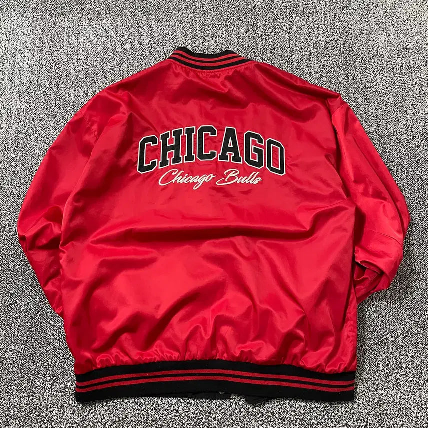 [BUNJANG] Vintage9 Chicago Bulls Reversible Varsity Stadium Jacket / 빈티지9. NBA 블루종 시카고불스 바시티 스타디움 자켓 리버시블