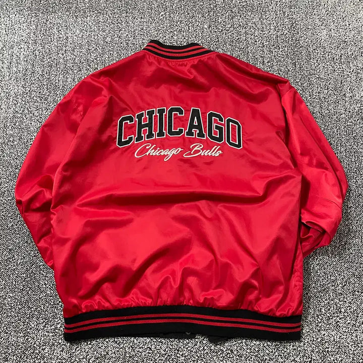 [BUNJANG] Vintage9 Chicago Bulls Reversible Varsity Stadium Jacket / 빈티지9. NBA 블루종 시카고불스 바시티 스타디움 자켓 리버시블