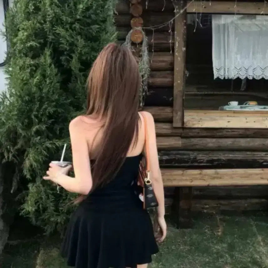 [BUNJANG] Glam Shring Halterneck Mini Dress / 글램셔링 홀터넥 미니원피스