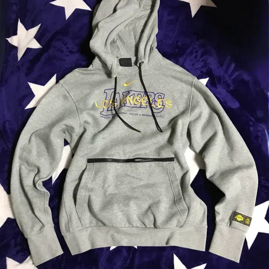 [SOLD OUT] 새상품 나이키 NBA 정품 레이커스 후드티 그레이 지퍼 후드집업 스우시