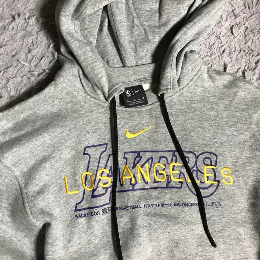 [SOLD OUT] 새상품 나이키 NBA 정품 레이커스 후드티 그레이 지퍼 후드집업 스우시