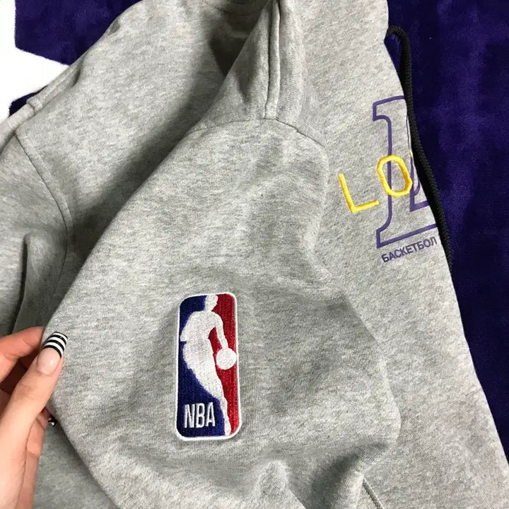 [SOLD OUT] 새상품 나이키 NBA 정품 레이커스 후드티 그레이 지퍼 후드집업 스우시