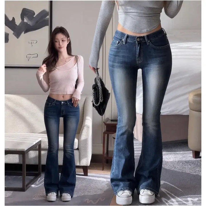 [BUNJANG] Hypnotic Low-Rise Denim Bootcut Pants / 히프나틱 자체제작 로우라이즈 데님 부츠컷팬츠 / 진청 / s / 롱