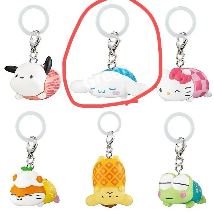 [BUNJANG] Sanrio Cinnamoroll Mejirushi Beanbag Keyring / 산리오 콩주머니 메지루시 키링 가챠_시나모롤