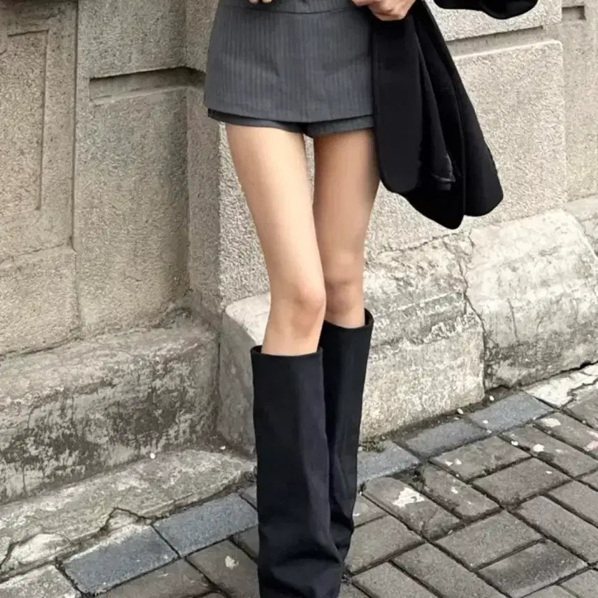 [BUNJANG] Striped Mini Skirt Skirt-Pants / 스트라이프 미니 스커트 치마 팬츠